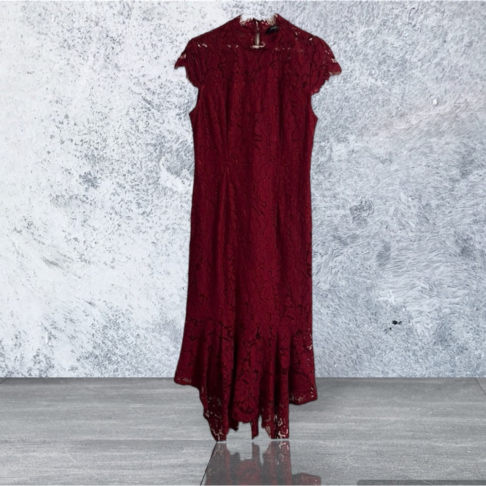 Red lace dress